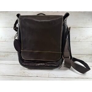 Wilsons Leather Messenger Bag Dark Brown Genuine Leather Vertical Crossbody Bag